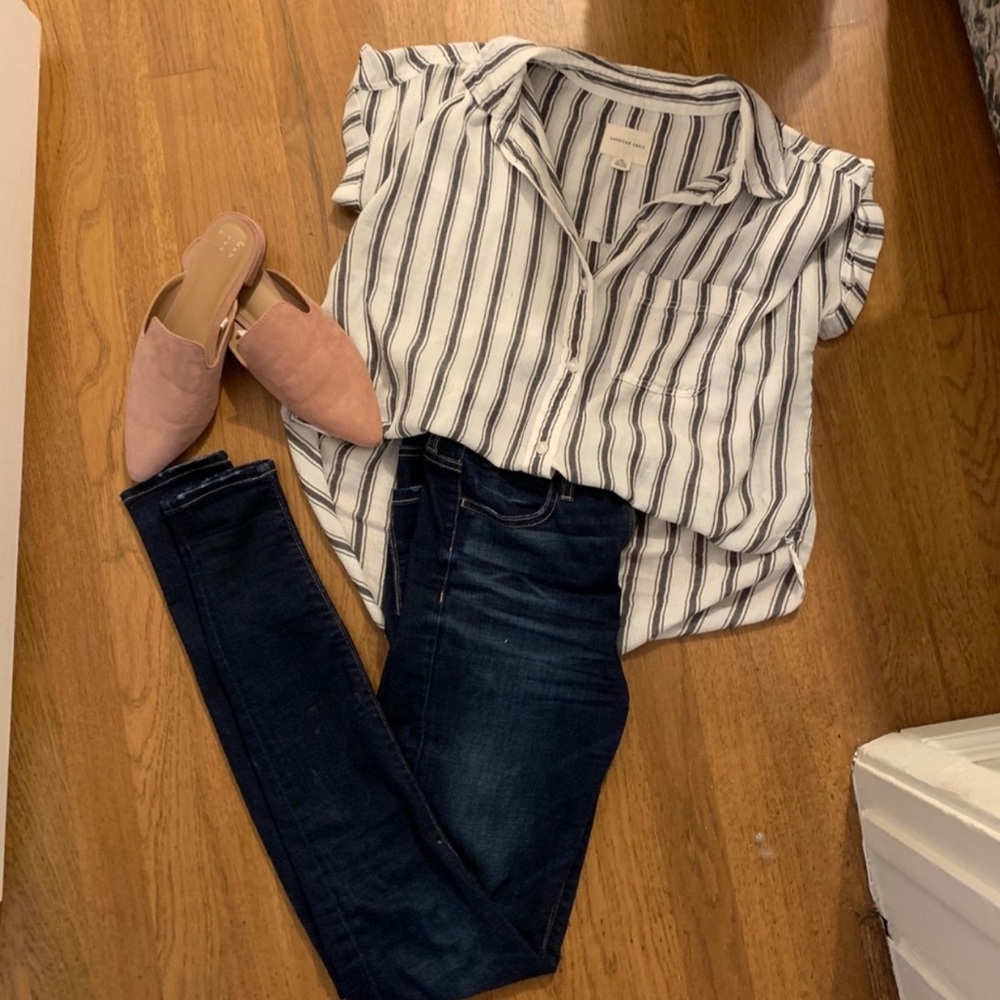 American Eagle Striped Blouse